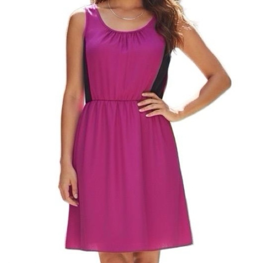 Speechless Hot‎ Pink & Black Mesh Mini Dress LARGE Sleeveless pullover